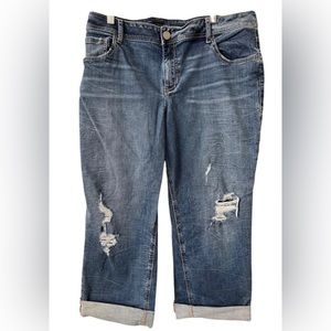 Lane Bryant Boyfriend Cropped Distressed Genius Fit Jeans 20